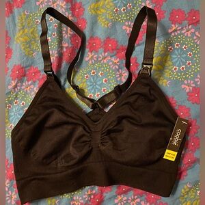 NWT Coobie Black Seamless Nursing Racerback Bralette